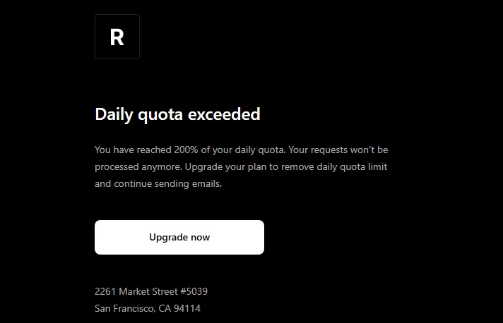 Daily quota exceeded