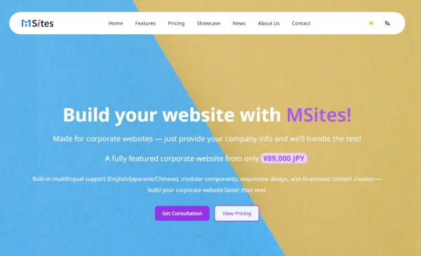 Build your website with MSites!